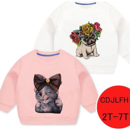 2-7T Fashion 2 Colors All-match Warm PulloversAutumn Winter KidsBoys Girls Cute Cartoon Casual Long-sleeve Sweatshirts Novelty