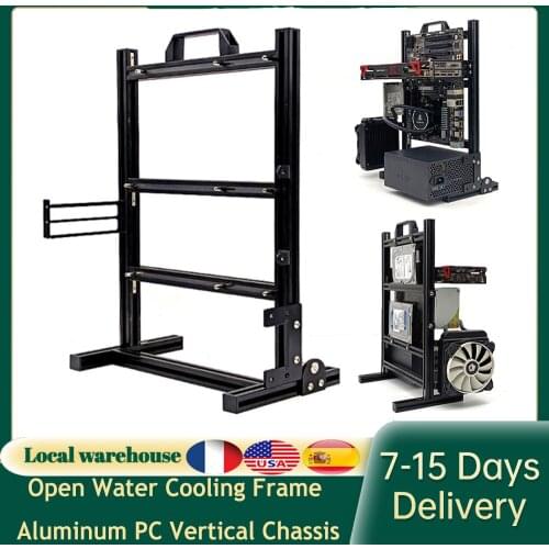 Open Water Cooling Frame Aluminum PC Vertical Chassis Computer Desktop Case Game Host Box Support ITX/M-ATX/ATX Motherboard