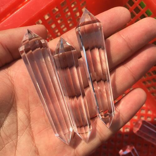 70-75mm Natural Clear Quartz 12 Sided Vogel Style Wand Point Inspired Spiritual Reiki Healing Crystal Wand Home Decoration Gift