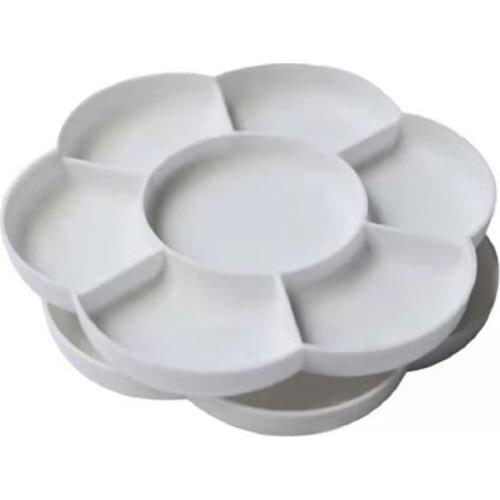 Plastic plum-shaped palette hand-painted watercolor gouache paint painting art palette disc oval palette