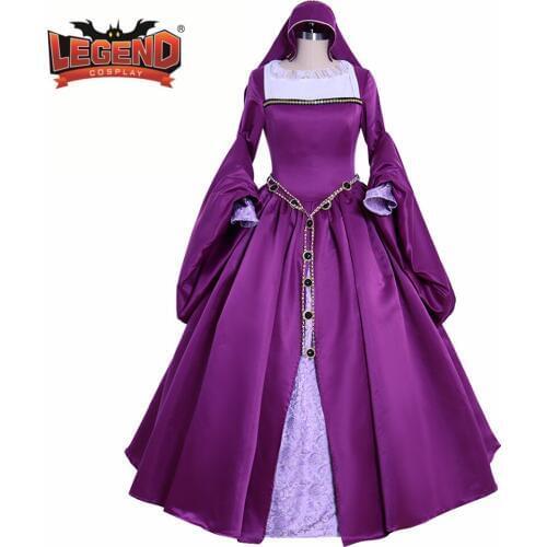 Victorian Queen Elizabeth Tudor Period TUDOR RENAISSANCE MEDIEVAL Anne Boleyn Dress Gown Purple dress Anne Boleyn costume