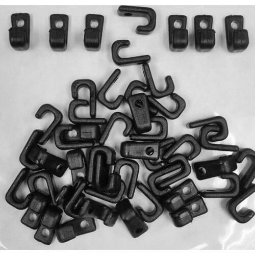 Durable 25 Pieces Kayak Nylon J Lashing Hook Bungee Hook Kit Canoes Boats Paddle Hatch Covers Outfitting Rigging Hook Accessory