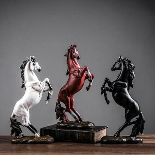 HORSE PENTIUM METTLED HORSE RESIN STATUE HOME DECOR FIGURINE MODERN HOUSEHOLD IMPROVEMENT