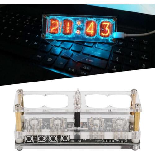 LED Tube Clock 4-Bit Seven-Color RGB LED DS3231 Digital Nixie Clock