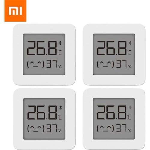 4 pcs Xiaomi Mijia Thermometer 2 Bluetooth Smart Home Temperature Humidity Sensor with LCD Screen Digital Moisture Thermograph