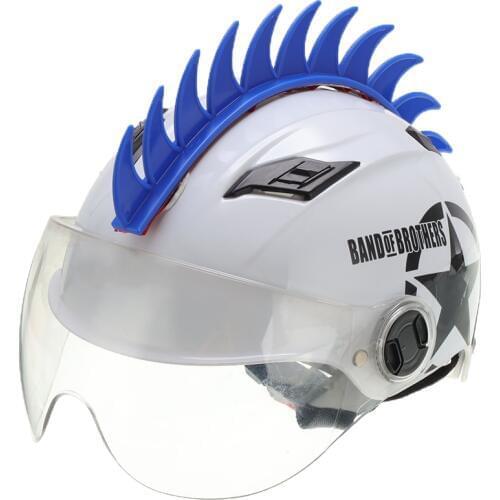 Motorcycle Helmet Decoration Mohawks Rubber Spikes Strip Sticker 6 Colors Sticker Punk Accessories for Skiing Biker Helmets