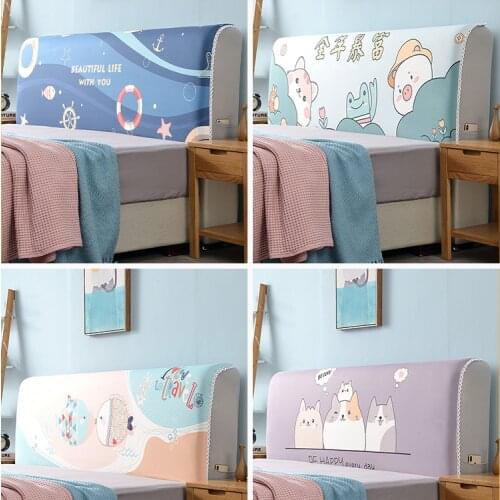 Nordic Cartoon Bedside Cover Universal Bed headboard Cover Full Enclosed Elastic Dust-proof Bed Head Cover/ Protective Cover