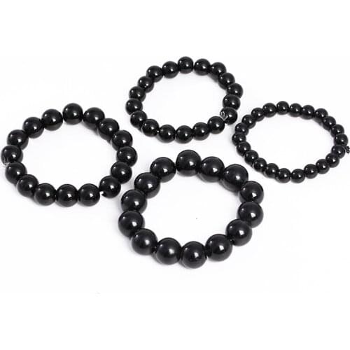 10pcs Black Obsidian Stone Buddhism Six Words Pixiu Bead Bracelet Lucky Amulet Jewelry