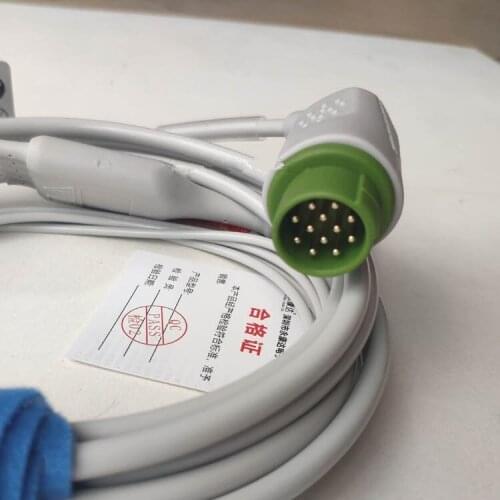 BLT 12-pin 5-lead ECG cable lead wire for BLT M7000 monitor Biolight M7000 ECG cable