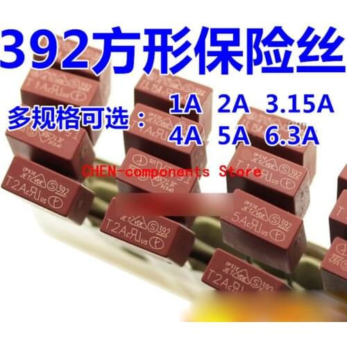 20pcs 392 square fuse 250V Insurance tube T 1A 2A 3.15A 4A 5A 6.3A 8.5*4
