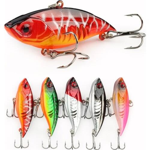 5PCS/LOT Plastic Hard Fishing Lure VIB Fishing Sinking Vibra Rattlin Hooktion Lures Crank Baits 6.5cm/11g