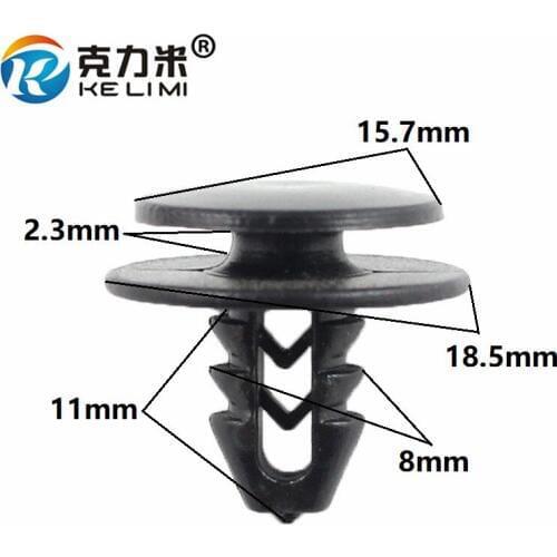 KELIMI Black door guard plate retainer bumper fender trim panel clips fastener snaps for ford