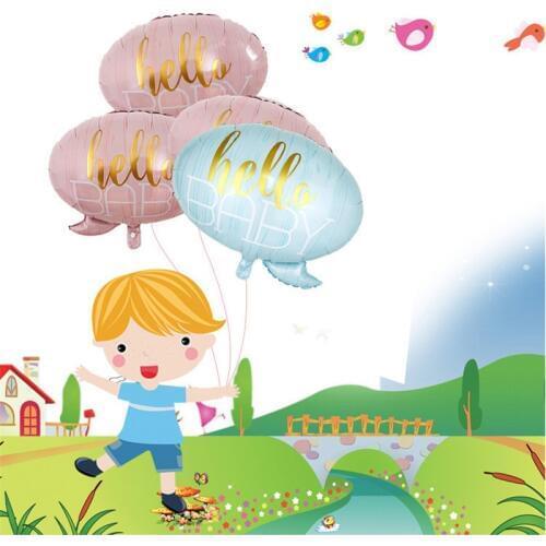 58*34CM HELLO BABY Dialog Aluminum Film Balloon Childrens Birthday Party Baby Banquet Decoration Aluminum Foil Balloon