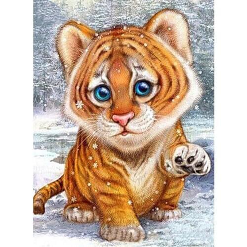 Diamond Mosaic Tiger DIY Diamond Embroidered Small Animal Cross Stitch Diamond Painting Child Full Frame Hobby Gift