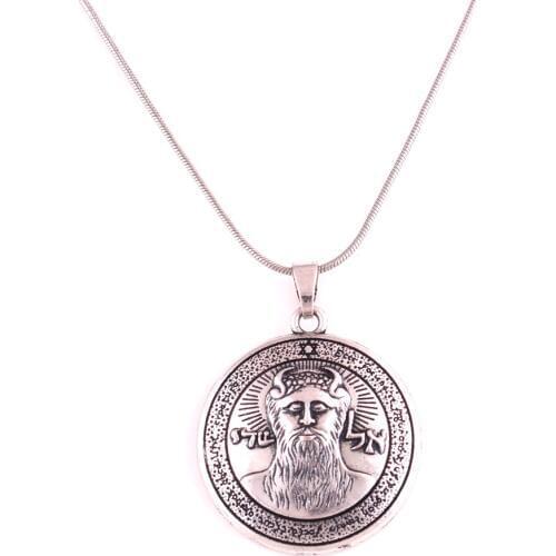 Snake Chain Unisex Necklace Religions God Sigils Solomon Viking Style Jewelry Antique Silver Zinc Alloy Dropshipping