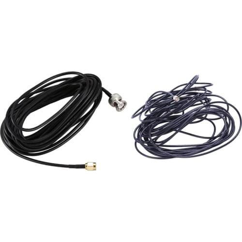 10M Black RP-SMA Male to Female Wifi Antenna with 1PC RTL-SDR Supporting 9: 1 Long Antenna and 6 M Long, RG-174 Cable