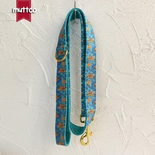 MUTTCO retailing colorful handmade dog collar THE LEAF 5 sizes pretty dog leash UDC066B