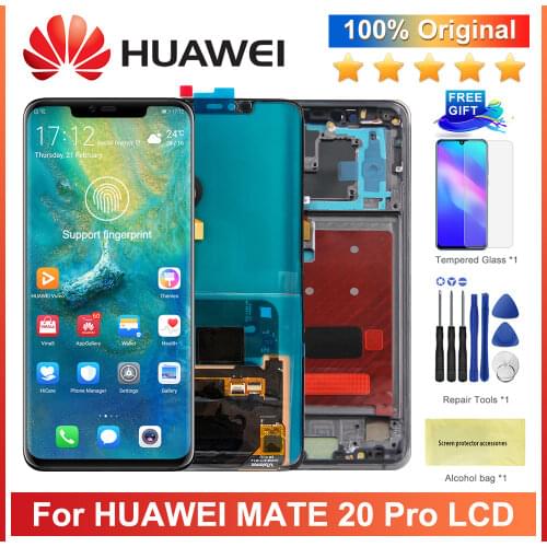 6.39'' Original Mate20 Pro Display with frame Replacement for Huawei Mate 20 Pro LCD Display Touch Screen Digitizer Repair Parts