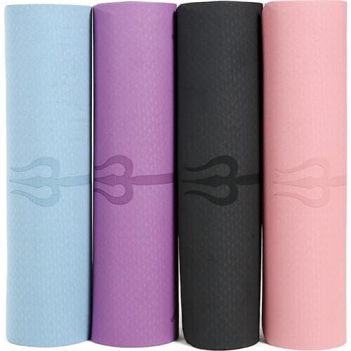 183*61*0.6cm TPE Yoga Mat with Position Line Non Slip Yogo Gym Mat for Beginner Environmental Fitness Gymnastics Childs Bedroom