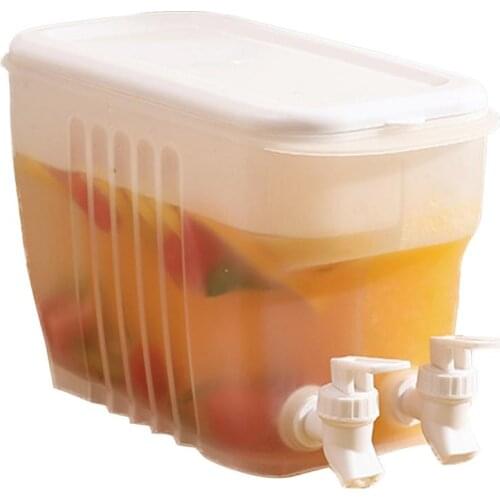 Summer Cold Kettle Double Faucet Large Capacity Storage For Fruit Juice Teapot Lemon Bucket Durable Refrigerator Kettle