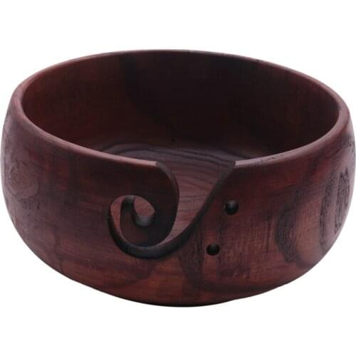 Wooden Yarn Bowl,Knitting Wool Storage Basket,Craft Crochet Kit Organizer Knitting Yarn Holder for Knitting Mothers Day