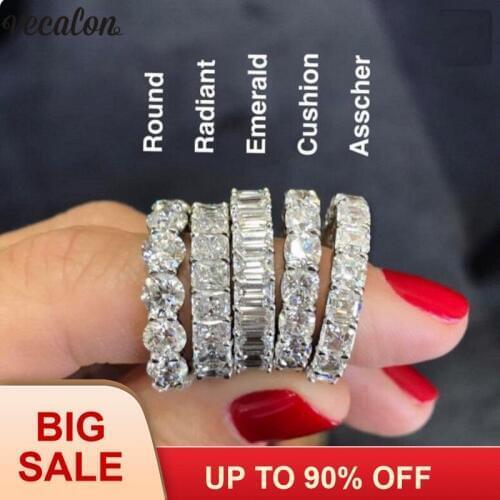 Multiple cutting Promise ring Silver color AAAAA Sona Cz Engagement wedding band ring for women Men Party Finger jewelry