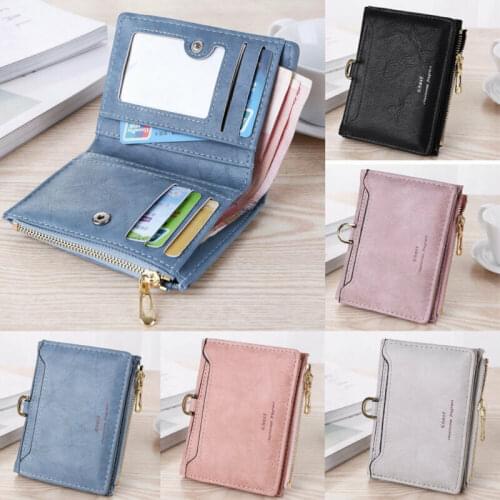 Korean Style Modis Women PU Leather Mini Wallet Ladies Solid Zipper Coin Pocket Purse Clutch Bag Female Card Holder Handbag
