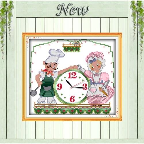 The cooks cartoon home decor painting counted print on canvas DMC 14CT 11CT Chinese Cross Stitch Needlework Sets Embroidery kits