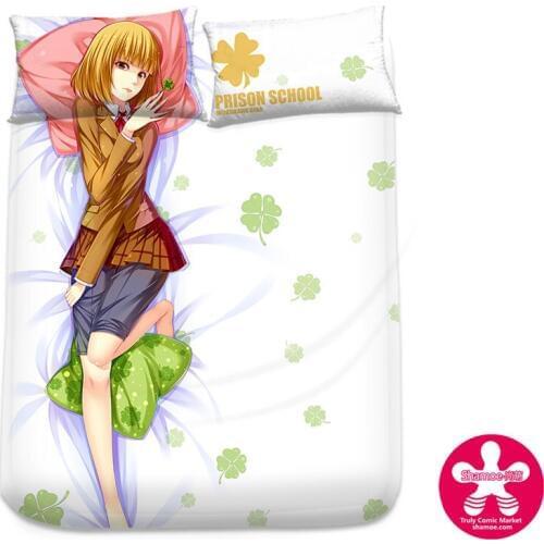 Anime Cartoon Prison School Milk Silk Mattress Cover Fitted Sheet Fitted cover bedspread counterpane