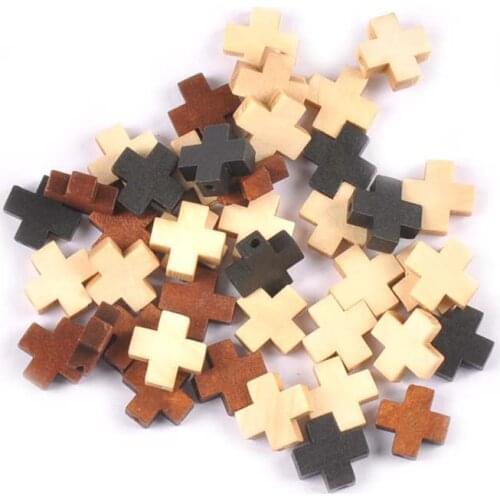 50Pcs Unfinished Cross Wooden Pendant Wood DIY Craft Jewelry Supplies Home Decor Ornaments Accessories Hanging Decoration m2673