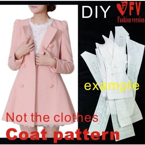 Clothing DIY Overcoat Sewing Pattern Coat Sewing Template Cutting drawing BFY-37