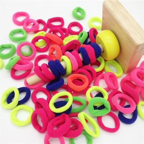 Wholesale 500pcs Candy Colour Basic Rubber Band Children Elastic Hair Band Kids Girls Hair Ropes Hair Accessories Scrunchies
