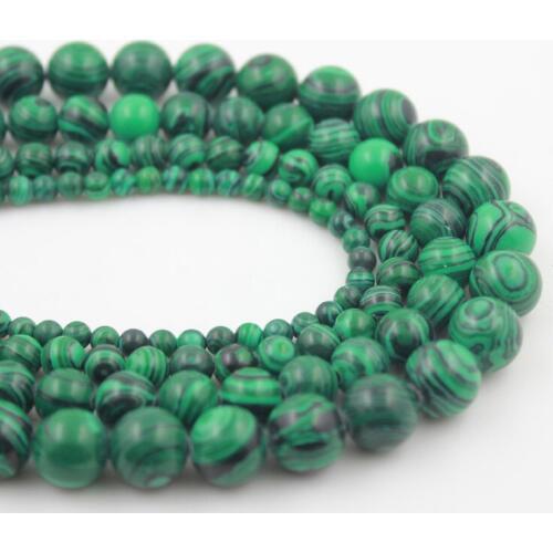 Wholesale Stone Beads For Jewelry Making Synthesis Malachite Round Stone Beads 4mm 6mm 8mm 10mm TRSB1009