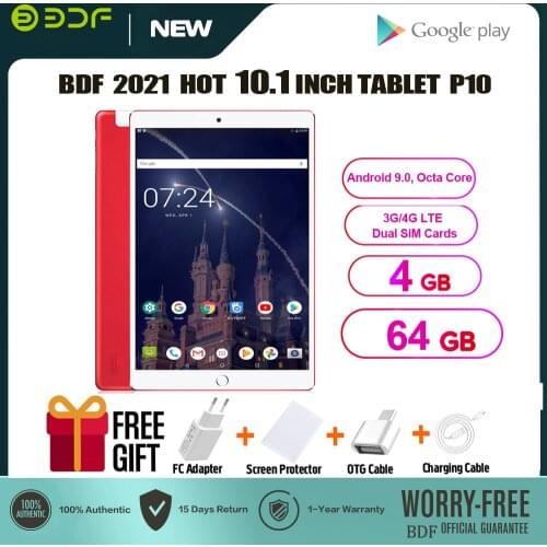 BDF 10 inch Android 7.0 Quad Core IPS Tablet Pc 1GB+32GB WiFi laptop 3G Dual SIM card Tab Phone Call tablets