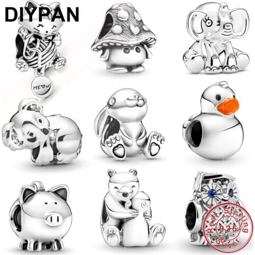 Real 925 Sterling Silver Nini the Rabbit Charm Fit Original Pandora Charms Bracelet Bead Fashion Jewelry Women DIY Berloque