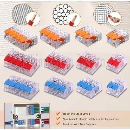 150/100/60Pcs Wire Connector Assortment Compact Splicing Connector Lever Quick Disconnect Wire Connectors AWG 24-12