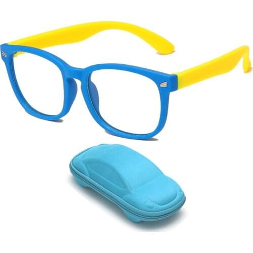 REXXAR New Anti Blue Light Kids Glasses Boys Girls Optical Frame Computer Transparent Glasses Children Silicone Soft Eyeglasses