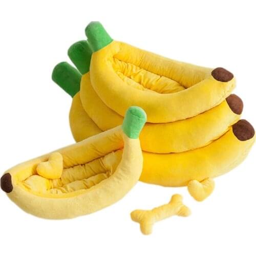 Removable and washable cartoon banana kennel pet supplies cat litter Teddy Bichon pet litter medium and small dogs available in