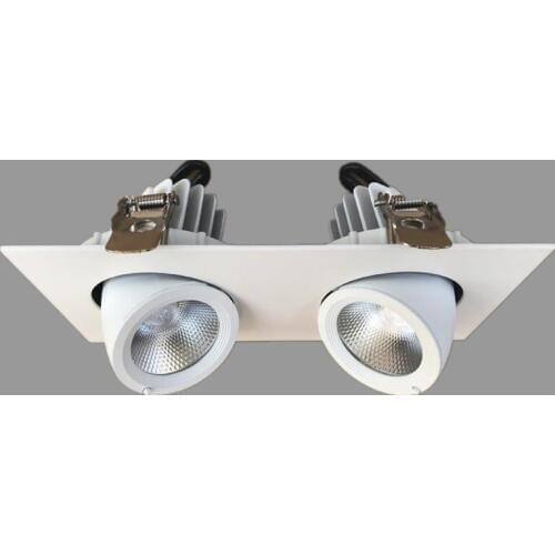 8PCS/Lot double Rotate 360 degrees 20W 30W LED Spot light LED ceiling lamp Recessed LED downlight COB 110V 220V home luminaire