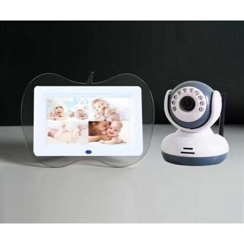 Home Security 2.4Ghz Digital Wireless 7"Baby Monitor DVR,4 Channels Recording/Motion Detection function Support max 4 cameras