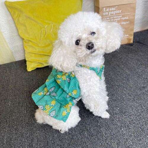 Pet Skirt Conjoined Breathable 2 Colors Spring Summer New Style Cotton Dog Suspender Puppy Birthday Party