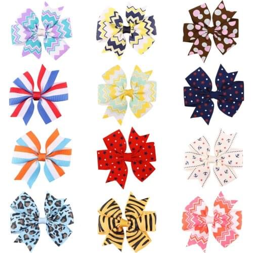 1 Piece Lytwtws Children Baby Newborn Headwear Headwrap Barrettes Fashion Print Cartoon Bow Hair Clips Girls Hair Headdress
