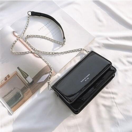 Women Patent Leather Satchel Handbag Fashion Chain Messenger Shoulder Bag Luxury Designer Crossbody Purse Mujer Bolsa Feminina