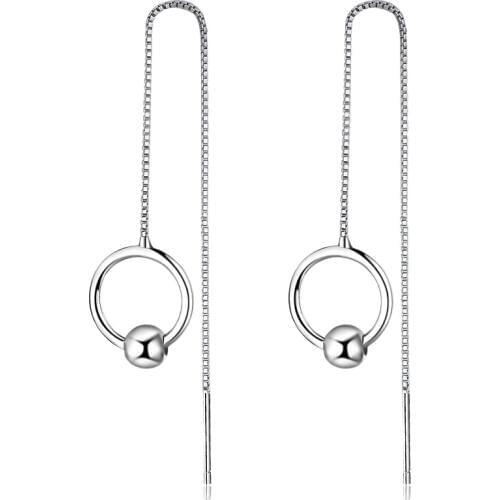 Hot Sale Wholesale 2017 New Fashion Round Design 925 Sterling Silver Stud Earrings for Women Girls Jewelry Christmas Gift