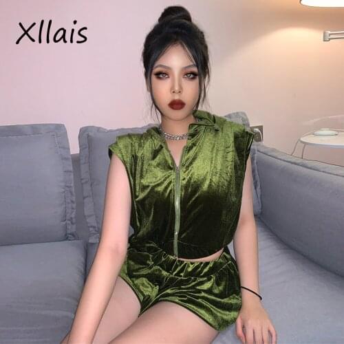 XLLAIS Sexy Women Hooded Sweatshirt And High Waist Shorts Pants Trousers Tracksuit 2 Piece Sets Womens Outfits
