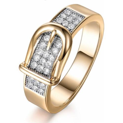 6mm Creative Gold Belt Rings Stainless Steel Rings for Women