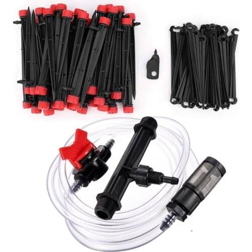 1set 3/4 Garden Irrigation Device Venturi Fertilizer Injector & 50PCS Drip Irrigation Emitters Adjustable Micro-Bubbler