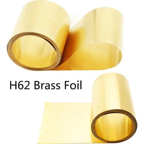1Meter/Roll Thin Brass Sheet Strip Gold Film High Purity Brass Foil Plate H62 Thick 0.01/0.02/0.03/0.05/0.1/0.2/0.3/0.5MM*W100MM