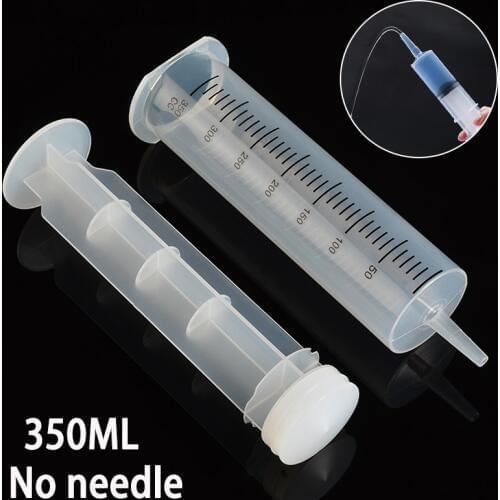 1pc Transparent Measuring Syringe Feeding Inlet Pump Oil Measuring 350ml Large Capacity Disposable Syringe Tools