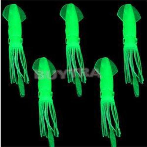 1Pcs Fishing Lures 105mmSoft Fluke Fishing Saltwater Octopus Squid Skirt Luminous Lures Baits Glow in Dark